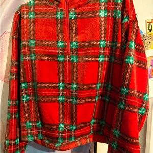 No Boundaries Red and Green Plaid Kids Jacket